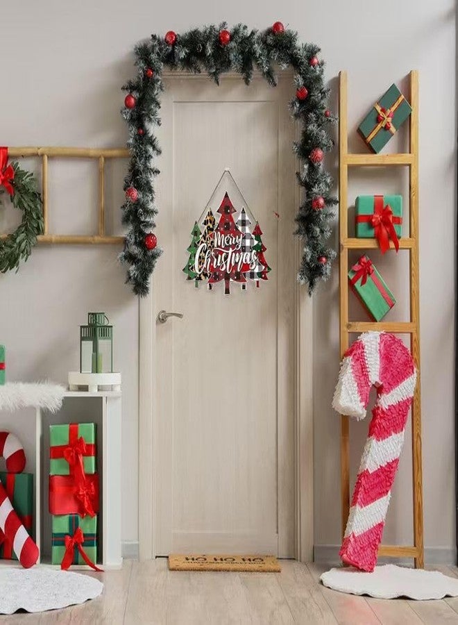 Casavibe Wooden Christmas Tree Door Wreath, for Front Door Porch,Window,Wall,Indoor Outdoor Decorations Signs Christmas Decoration - Image 3